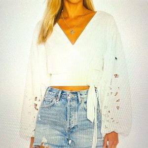 Tularosa White Wrap Blouse